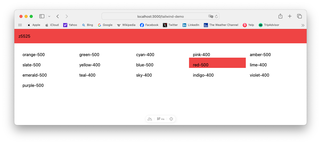 Nuxt + Tailwind 測試頁面結果