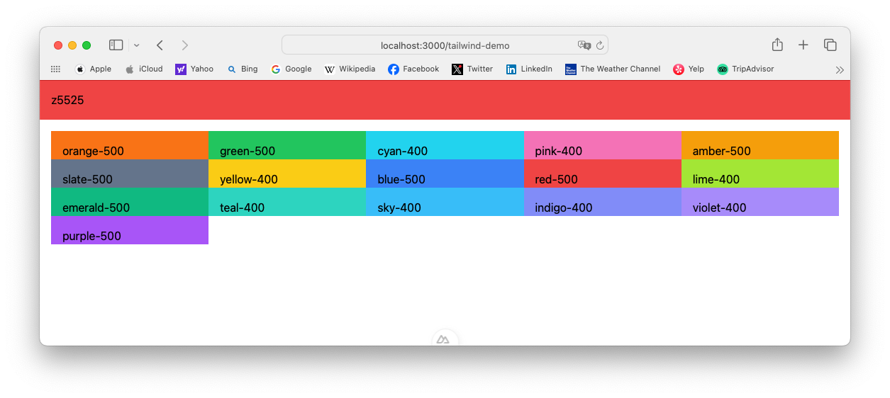 測試頁面所有的背景顏色正常顯示